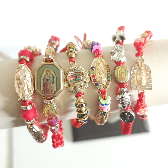 Thread Beaded Adjustable Bracelets religious Virgen de Guadalupe San Judas - Picture 15 of 16